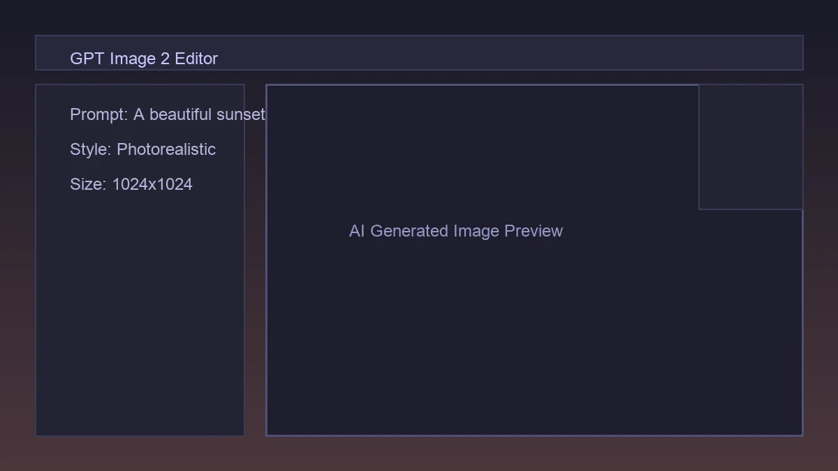 GPT Image 2 online editor interface screenshot — AI image generation tool